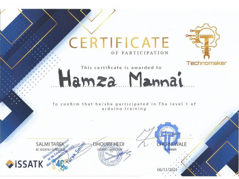 arduino certificate